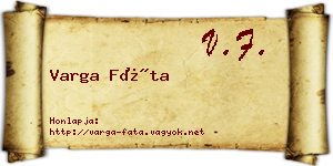 Varga Fáta névjegykártya